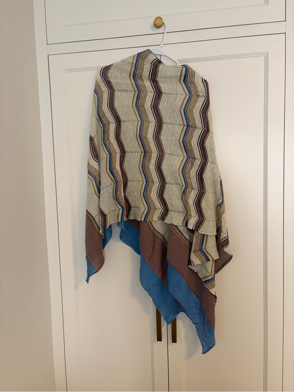 M by Missoni Blue, Brown and Cream Chevron Wrap